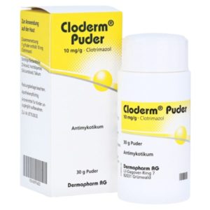 cloderm puder ist ein Antimykotikum, dieses kann zur Nachbehandlung eingesetzt werden.